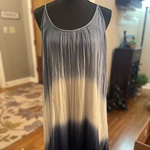Knox Rose handkerchief hem maxi dress- blue ombré. SzL